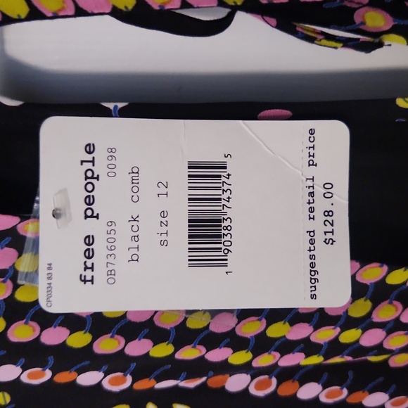 Free People Coryn Print Mini Dress in Black Combo Sz: 12 - Picture 10 of 10